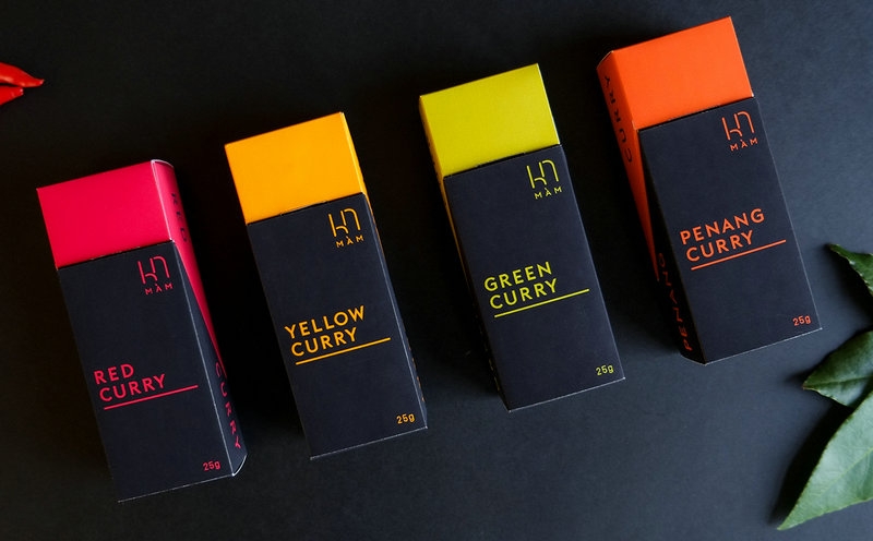 咖喱包裝設(shè)計(jì)，把制作泰國咖喱的所有主要原料打包成一個(gè)包裝