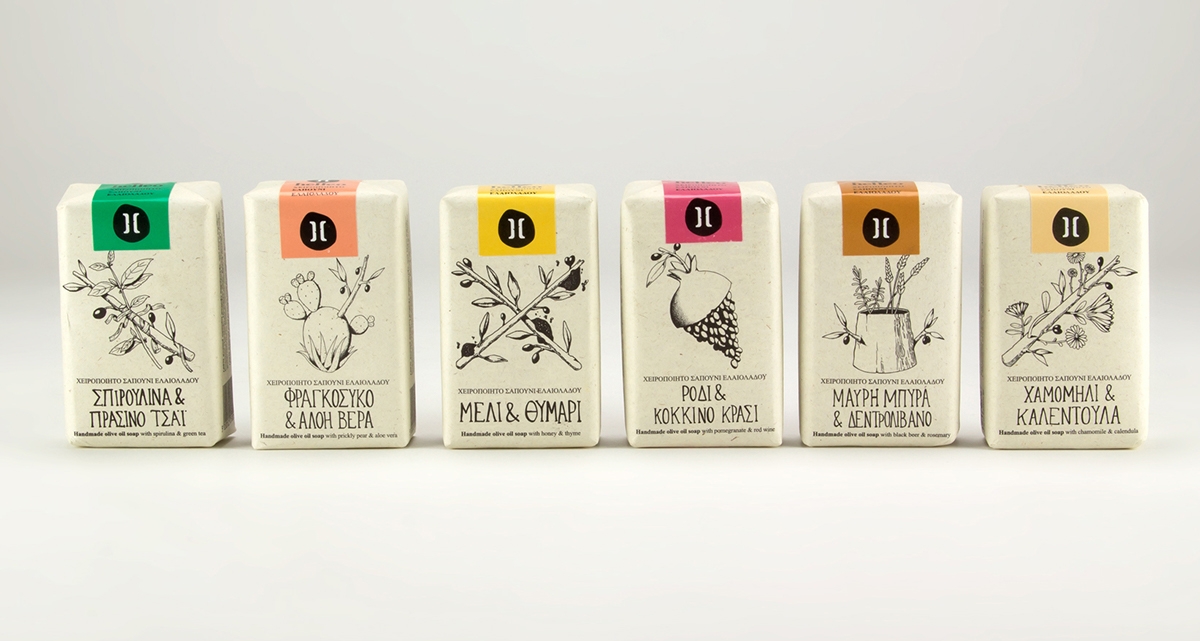 Helleo天然肥皂系列品牌包裝設(shè)計，六個肥皂，六個故事