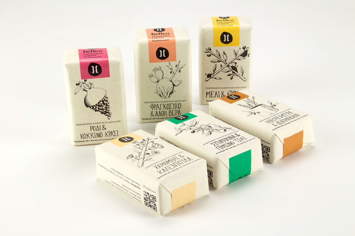 Helleo天然肥皂系列品牌包裝設(shè)計，六個肥皂，六個故事