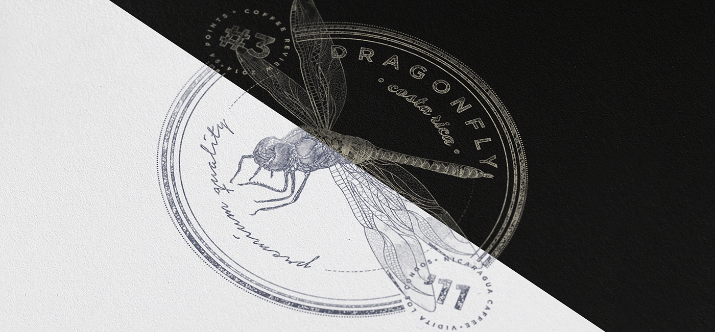 大自然的奇跡，蜻蜓主題的咖啡品牌包裝設計